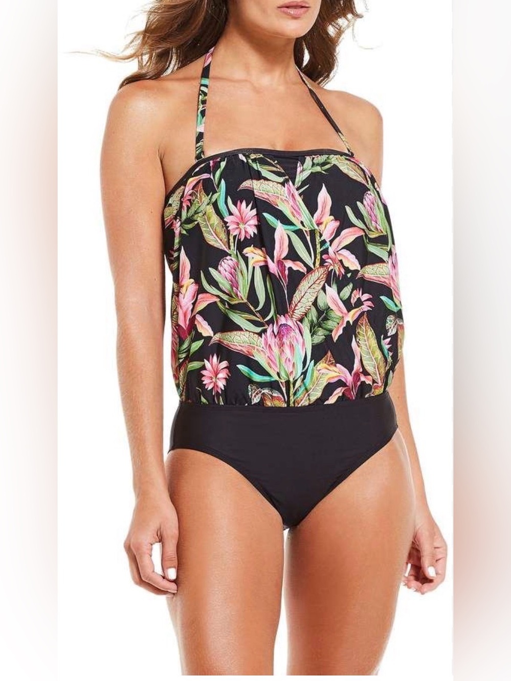 ALEX MARIE Midnight Tropics One Piece Swimsuit (No Strap)